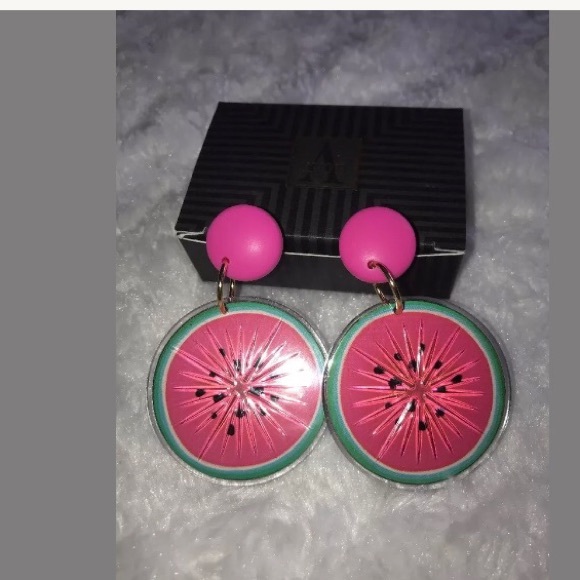 AVON TOOTY FRUITY PIERCED EARRINGS WATERMELON 1993 - Picture 2 of 5